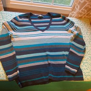 Striped v neck sweater